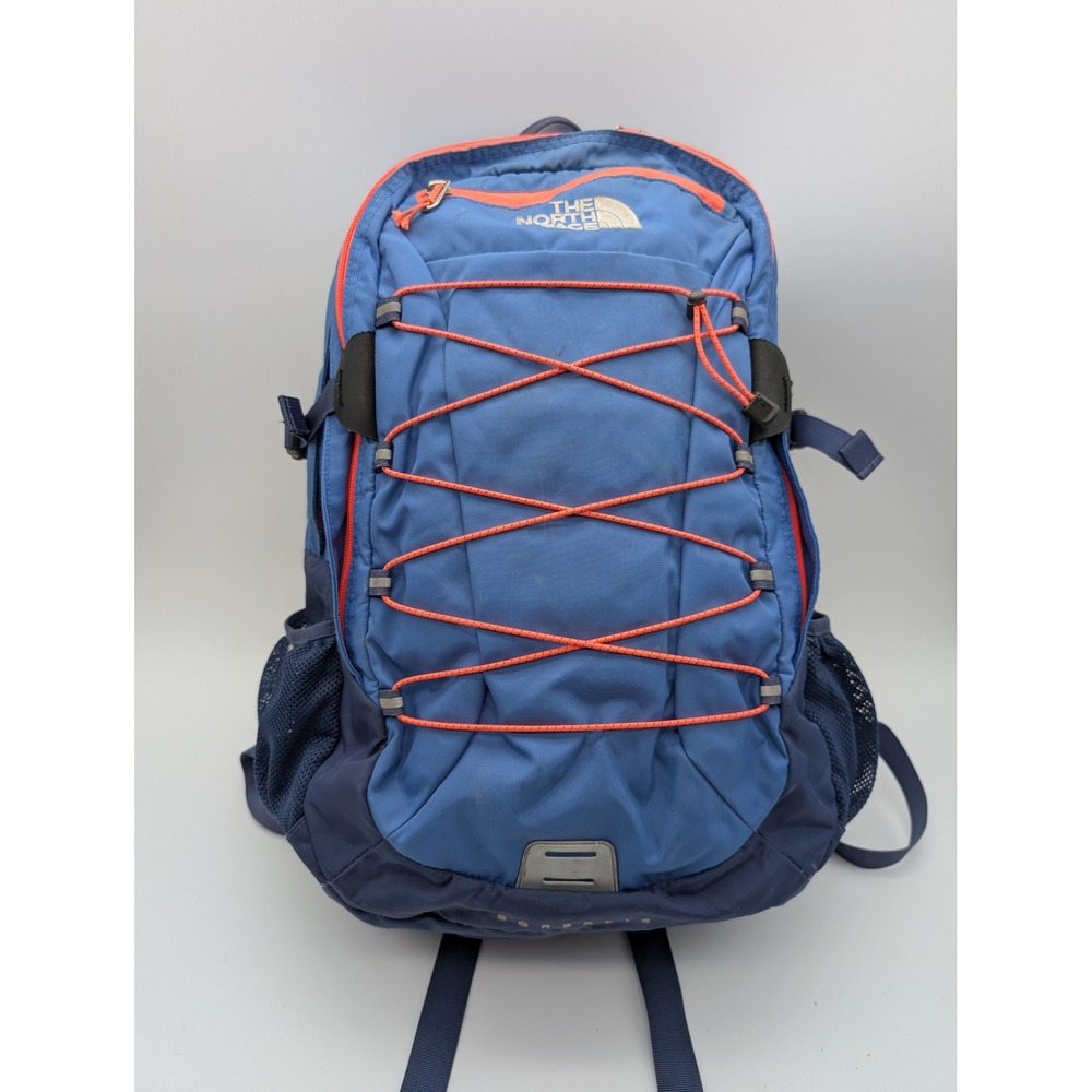 The North Face Borealis Backpack Blue Orange Bungee Hiking Travel Daypack